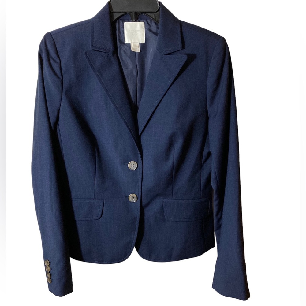 J Crew Factory Suiting Navy Pinstripe Blazer Size 6